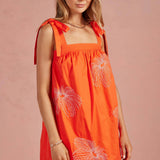 Strut & Bolt - Embroidered Tie Shoulder Sleeveless Mini Dress
