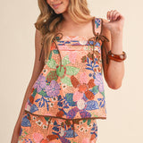 &MERCI - EXCLUSIVE FLORAL PRT TIE SHOULDER TOP SHORTS SET MPST4660