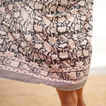 Boho-Eclectica - Block Print Cotton Sarong - Black & White Floral
