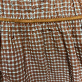 Meet Me In Santorini - Terracotta Gingham Seersucker Blouse
