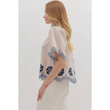 STYLE USA - Solid short flutter sleeve top