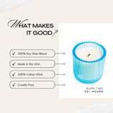 Hillhouse Naturals/Field+Fleur - Sea Salt 1 Wick Colored Glass Candle 8oz Ctn.6