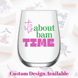 Fabuplates - Mahjong Stemless 4 ct Set Wine Glasses "It's About Bam Time"
