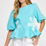 Strut & Bolt - Flower Color-Block Poplin Top