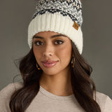 Panache Apparel Co. - Ivory, Gray & Tan Winter Pattern Pom Hat