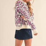 &MERCI - FLORAL PATTERN KNIT SWEATER MSW11095