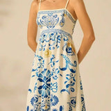 Rosa Clothing - Cascais Bohemia Tropical palm strappy sundress