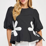 Strut & Bolt - Flower Color-Block Poplin Top