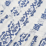 Rosa Clothing - French Romance Blue Floral Print Vintage Style Blouse