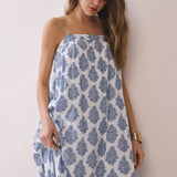 TCEC - CD06741-Printed Flowy Silhouette Side Pockets Maxi Dress