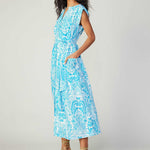 Current Air - Paisley Print Button Down MIdi Dress