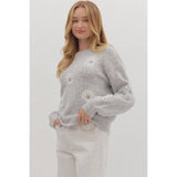 STYLE USA - Solid long sleeve sweater knit Top