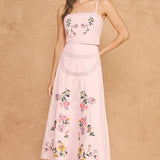 Strut & Bolt - Embroidered Floral Lace Detail Top Skirt Set