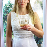 Lillian Rose - Gold "Bride" Stemless Wine Glass