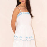 Strut & Bolt - Seashell Embroidery Scallop Layered Midi Dress