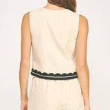 Strut & Bolt - Contrast Embroidery Vest Top