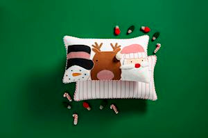 Santa & Friend Applique Pillow