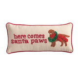 Single Christmas Dog Hooked Wool Pillow