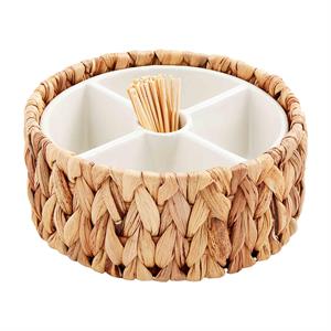 Hyacinth basket with toothpicks