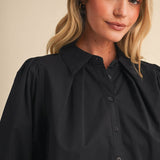 &MERCI - PUFF SLEEVE BUTTON DOWN TOP MTP5145