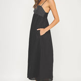 Strut & Bolt - Top Stitch Bustier Linen Midi Dress