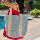 Anju Jewelry - Handcrafted Canvas Bag with Block-Printed  Sailor Chic