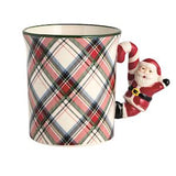 Santa Tartan Figural Handle Mug