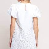 FLYING TOMATO - A solid woven eyelet dress - ID23507