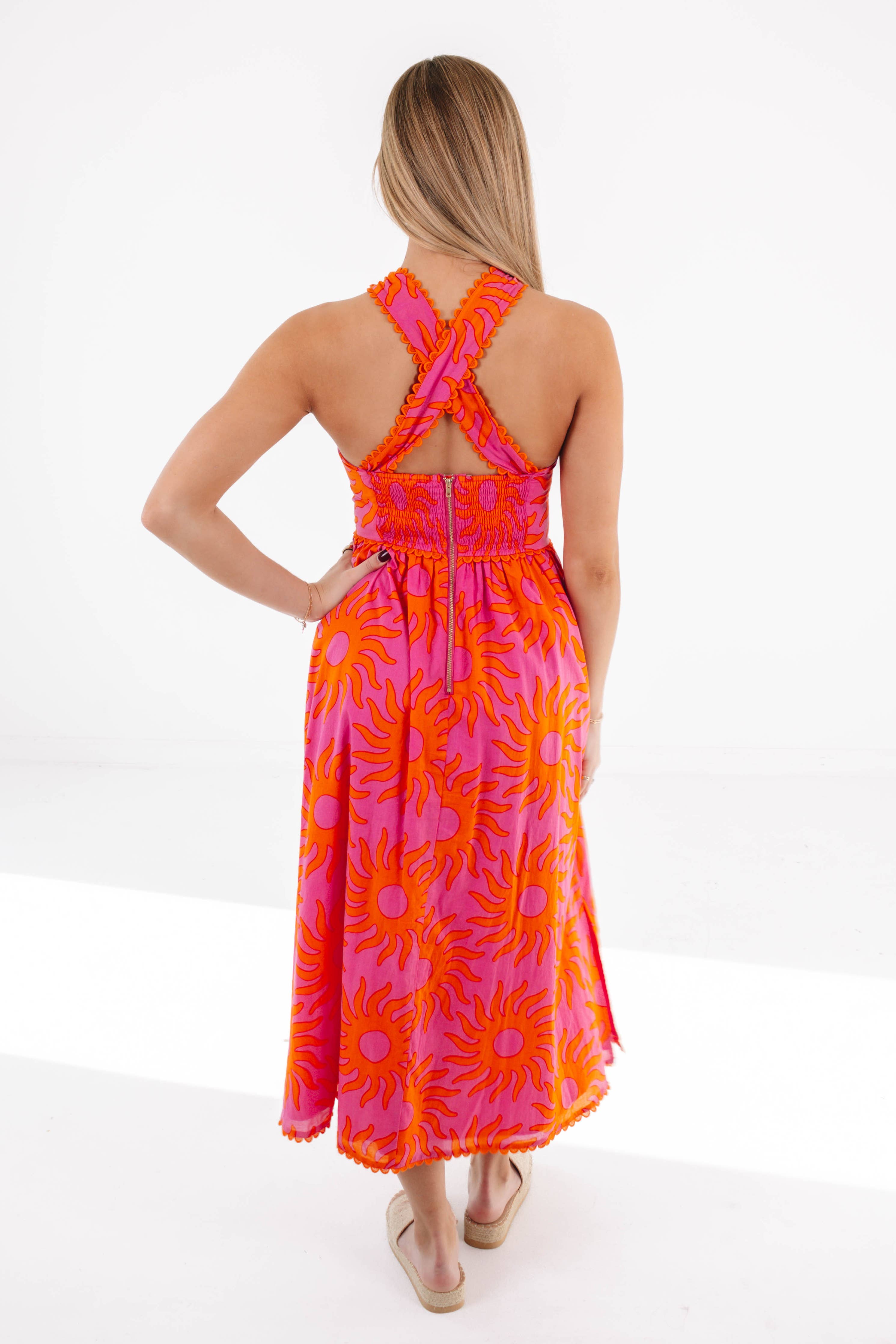 J.Marie Collections - Mara Ric Rac Cross Midi Dress