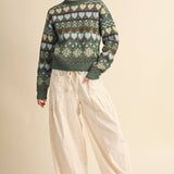 &MERCI - GEOMETRIC HEART DESIGN SWEATER PULLOVER MSW11478