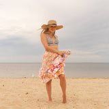 Boho-Eclectica - Women's White Cherry Monkey - 100% Cotton Sarong