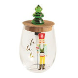 Tree Nutcracker Wine Glass & Stopper Set