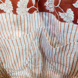 Anju Jewelry - Handcrafted Canvas Bag with Block-Printed Orange Flower Bed