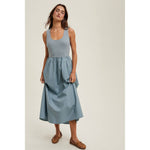Wishlist Apparel - MIXED FABRIC MIDI TANK DRESS / WL25-10337
