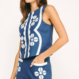 Strut & Bolt - Contrast Embroidery Vest Top