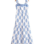 PRINTED SLEEVELESS STRAP DRESS