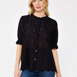 Lovestitch - Embroidered Eyelet Cotton Summer Top