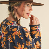 &MERCI - FLORAL MOCK NECK SWEATER MSW11101