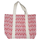 Anju Jewelry - Handcrafted Canvas Bag with Block-Printed Chevron Delight