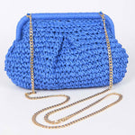 3AM BY H&D ACCESSORIES - Faux Straw Chain Clutch