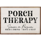 Porch Therapy Session In Progress White sign
