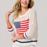 Shiraleah - AMERICAN FLAG MESH SWEATER