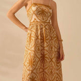 Rosa Clothing - Cascais Bohemia Tropical palm strappy sundress