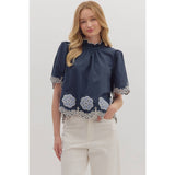 STYLE USA - Solid short flutter sleeve top