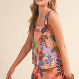 &MERCI - EXCLUSIVE FLORAL PRT TIE SHOULDER TOP SHORTS SET MPST4660