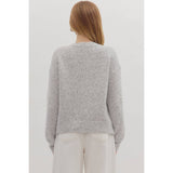 STYLE USA - Solid long sleeve sweater knit Top