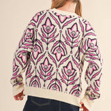 &MERCI - FLORAL PATTERN KNIT SWEATER MSW11095