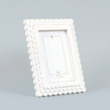 Adams & Co. - 11843 - 8x10x1 wood photo frame (SCALLOP) wh (5x7) pic