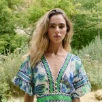 Piti Cuiti - OCEAN PEARL LONG DRESS WITH SHORT SLEEVES