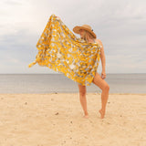 Boho-Eclectica - Women's Mustard Florals - 100% Cotton Sarong